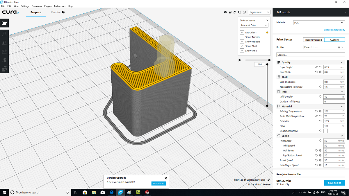 3D Printed Diving Fin Wall Mounts