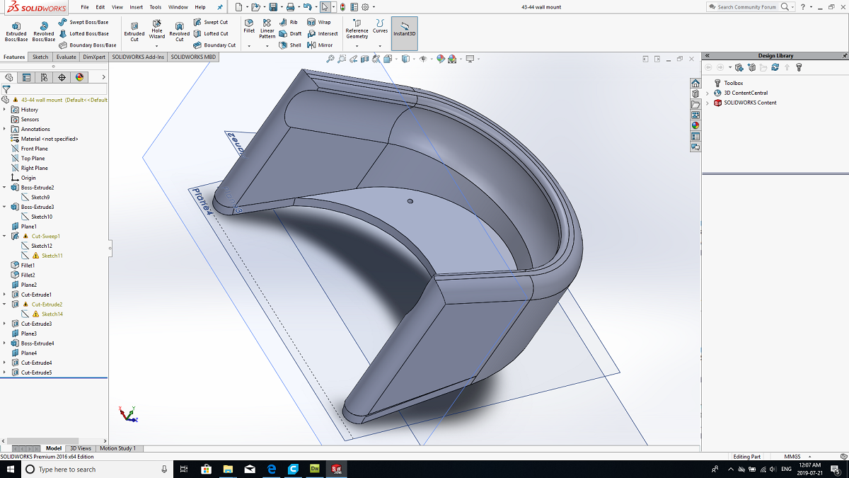 3D Printed Diving Fin Wall Mounts