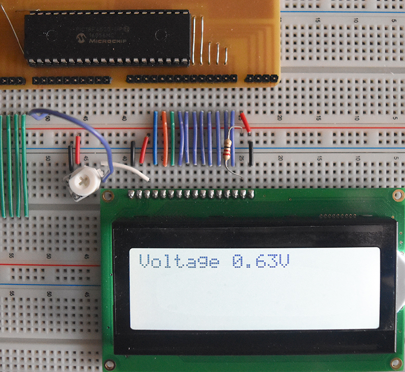Character LCD Volt Meter Example