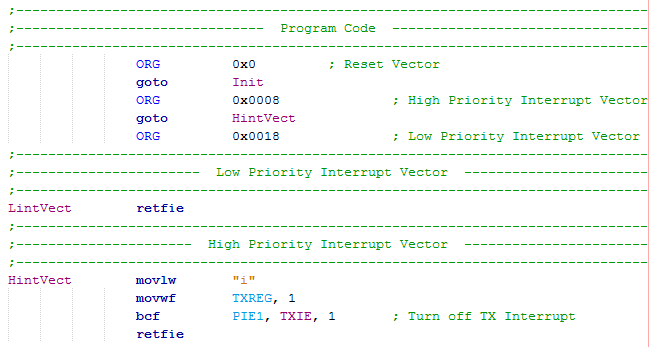 18 Series Microchip - Assembly Program Example