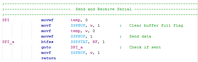 18 Series Microchip SPI Serial