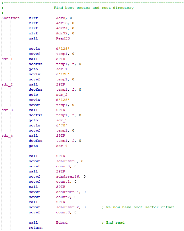 18 Series Microcontroller + SD Card SPI