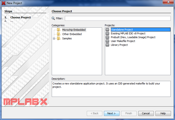 18 Series Microchip - MPLAB New Project