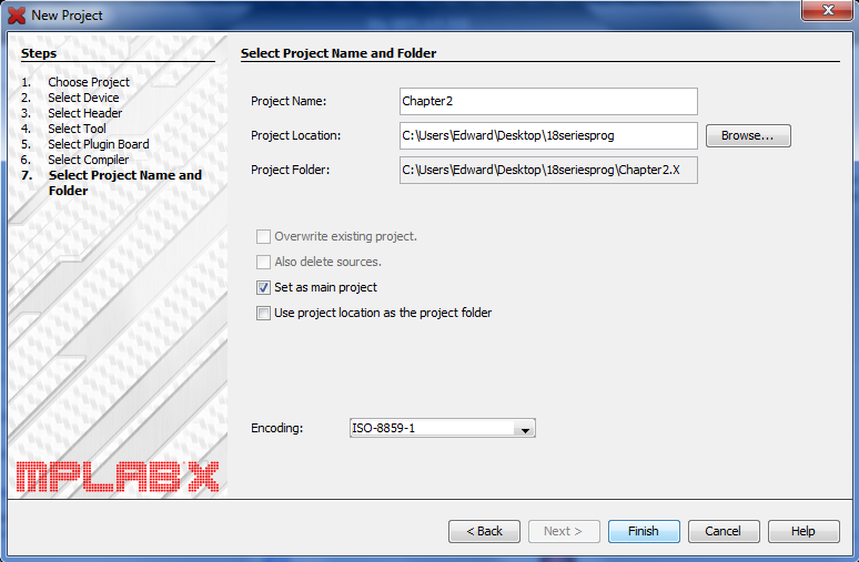 18 Series Microchip - MPLAB New Project