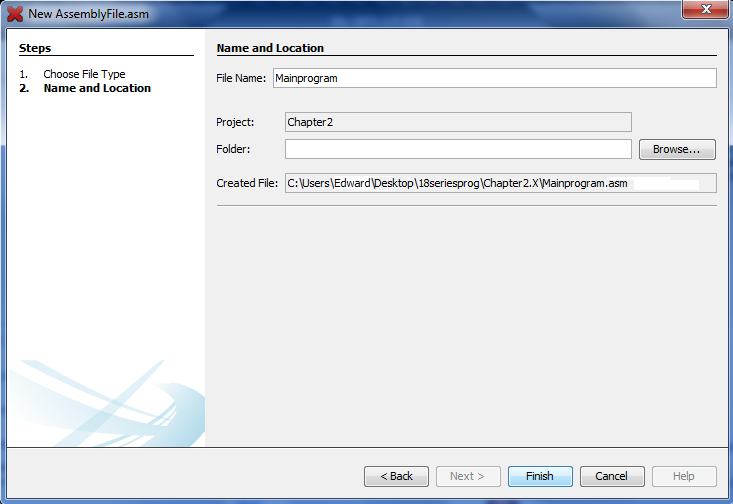 18 Series Microchip - MPLAB New Assembly File