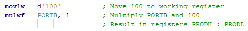 18 Series Microchip - Assembly Multiplication Program Example