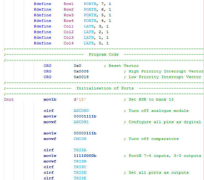 18 Series Microchip - Assembly Program Example