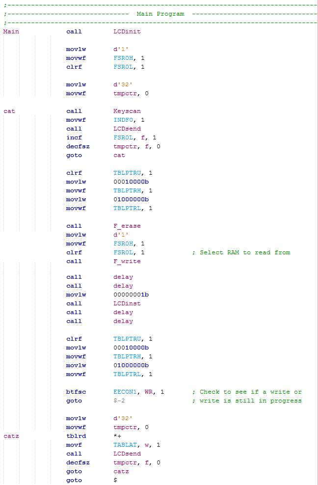 18 Series Microchip - Assembly Program Example