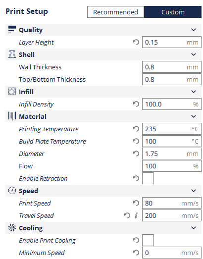 Cura ABS Print Settings