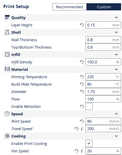 Cura ABS Print Settings