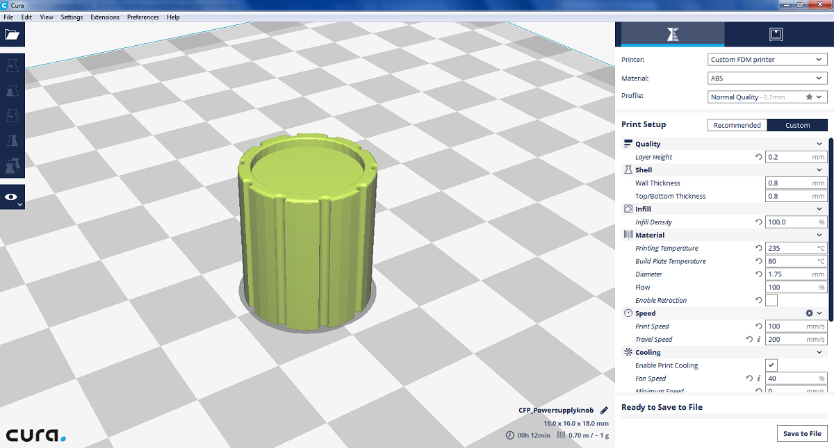 Cura - 3D Printing G-code Generator