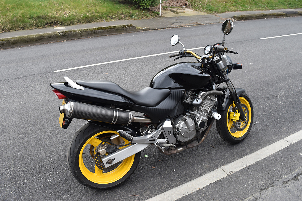 Black and Yellow Honda Hornet 600