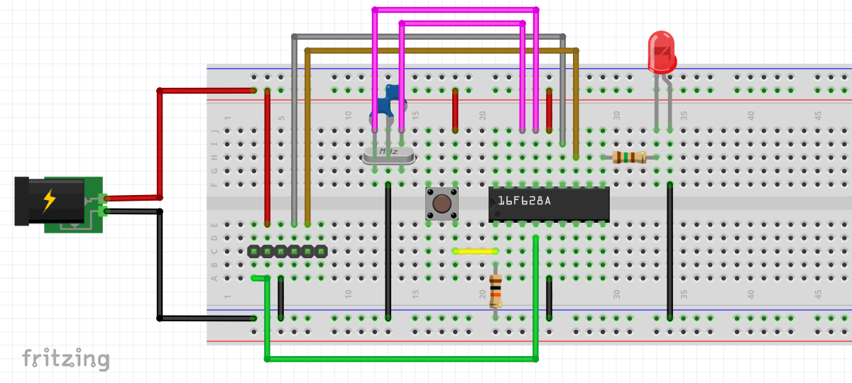 Flashing LED on Breadboard