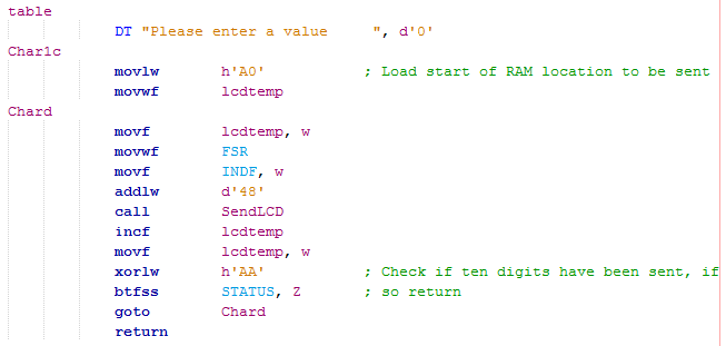 Assembly Indirect Addressing example