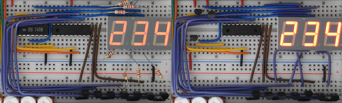 LED Display Multiplexing -  Testing on breadboard
