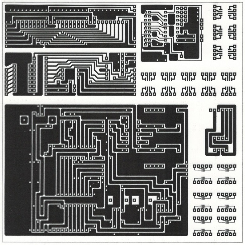 Example of a PCB layout on film - scanned
