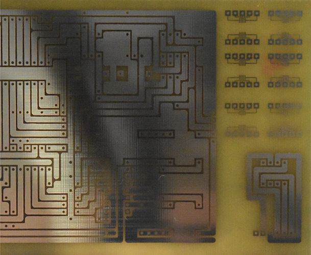 Results of PCB after etching