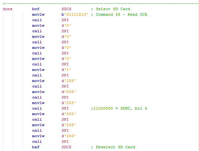 SD Card Assembly 16 Series Microcontroller Initialisation Procedure