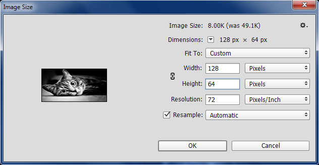 Custom Image Size in Photoshop