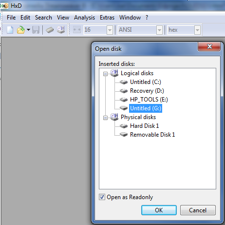 Open Disc in WinHex
