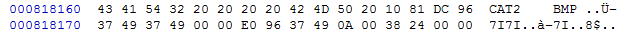 BMP File Location Pointer in Hex Editor