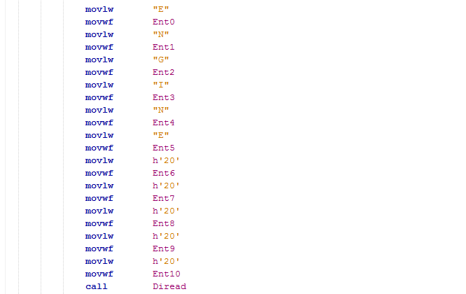 Assembly program for 16 Series Microcontroller to read SD Card