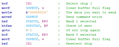 Microchip 16 Series SPI - assembly read / write program