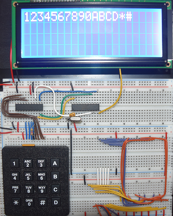 Serial Keypad - working example on breadboard