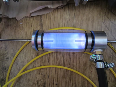 z-pinch plasma tube 5kV Argon 200 microns