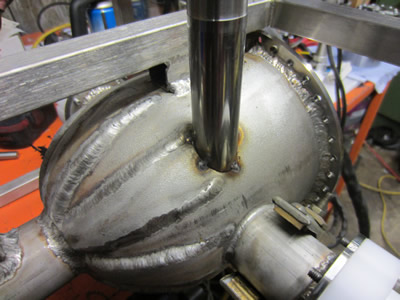 Nuclear Fusor - Vessel Vacuum Tube - Tack welded in Place