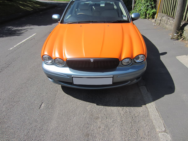 Jaguar X-type attempt at vinyl wrapping