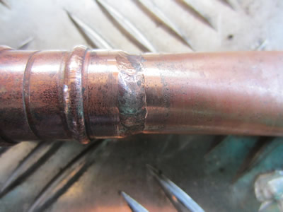 Copper TIG welding example