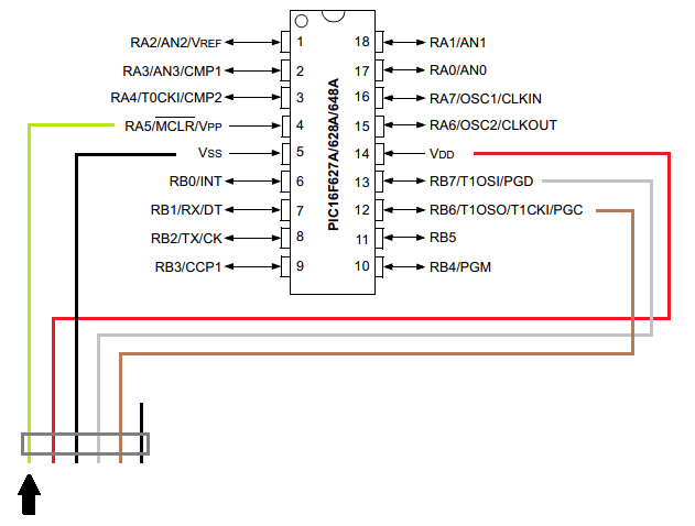 16F628A ICSP Programming Header