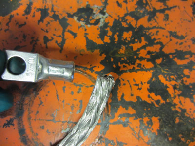 Crimped braided cable brazed connector