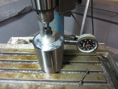 High Pressure Chamber -  100mm EN8 clocked to milling bed